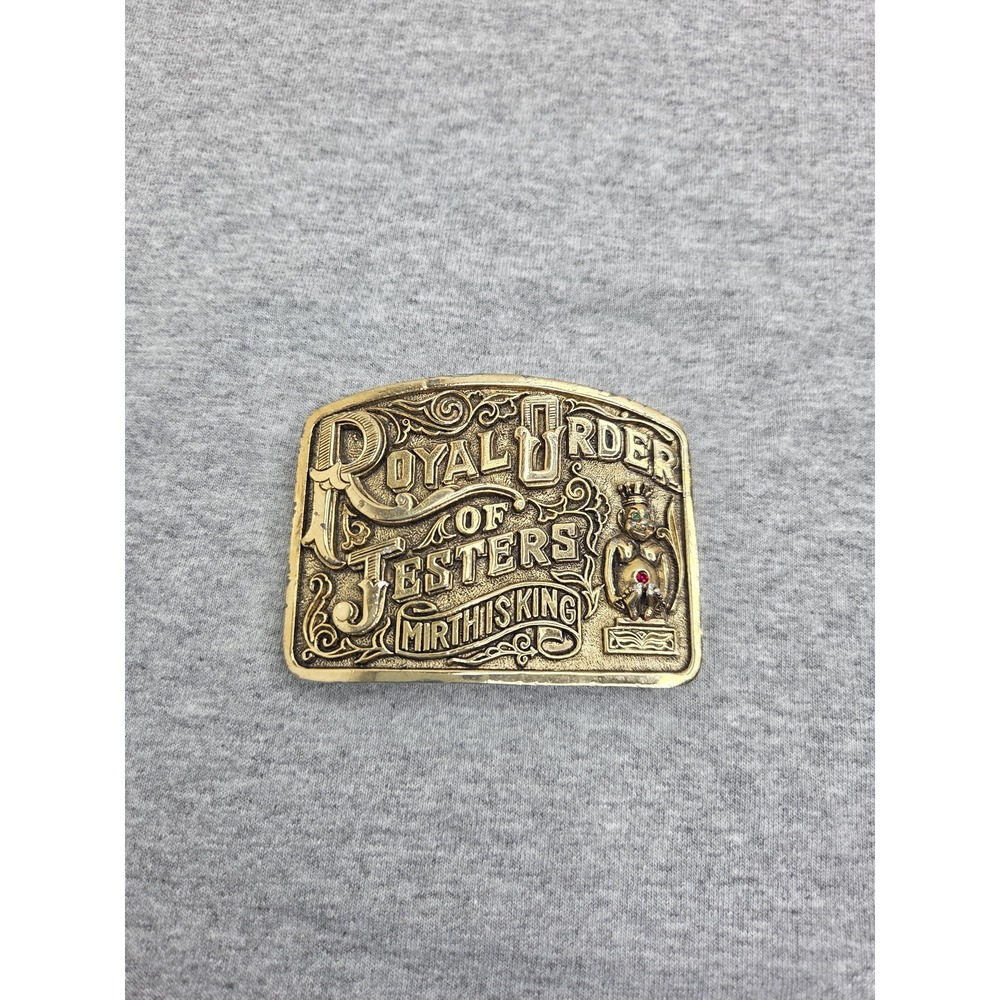 Royal Order of Jesters Masonic Freemason Heavy Belt Buckle Artunian Jewelers